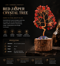 A Natural Red Jasper Crystal Tree - Handmade Feng Shui Bonsai for Vitality & Strength