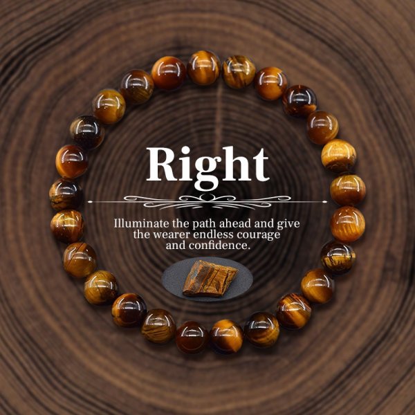 Natural Tiger's Eye Right Direction Bracelet - Healing Crystal for Courage & Confidence