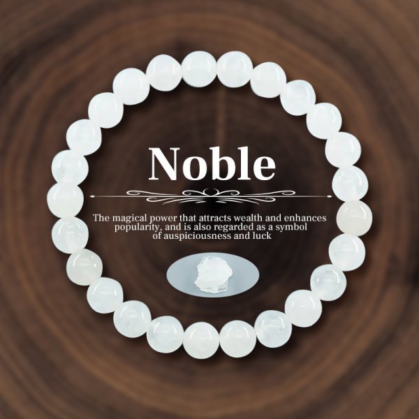 Natural Clear Quartz Noble Bracelet - Healing Crystal for Wealth, Popularity & Luck