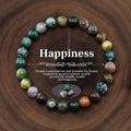 Indian Agate Healing Crystal Elastic Bracelet | Natural 23g Gemstone Beads