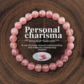 Natural Strawberry Quartz Bracelet - Healing Crystal for Personal Charisma & Love
