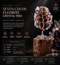 Natural Seven Color Fluorite Crystal Tree - Handmade Feng Shui Bonsai for Balance, Harmony & Clarity