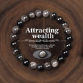 Lucky Silver Obsidian Crystal Elastic Bracelet | Natural 23-gram Gemstone Beads