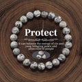 Natural Zebra Jasper Protect Bracelet - Healing Crystal for Yin Yang Balance & Peace